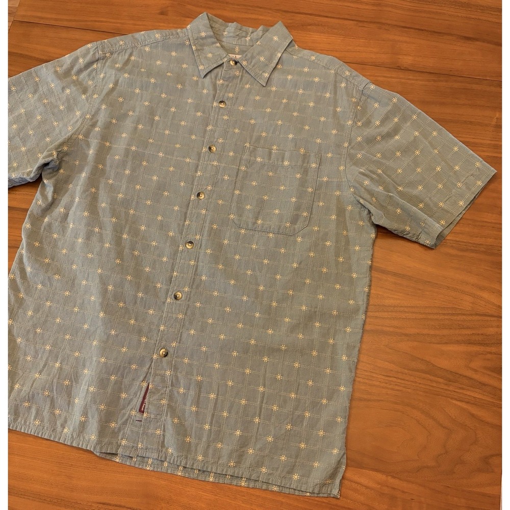 Vintage The Territory Ahead Camp Shirt Men L Woven Textured Aztec Cotton Western